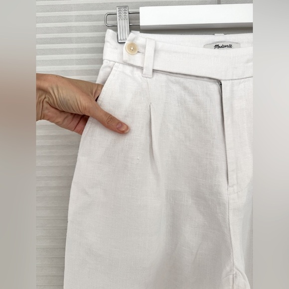 Madewell Harlow Wide-Leg Pant in 100% Linen Size 00 in Eyelet White - Picture 8 of 16